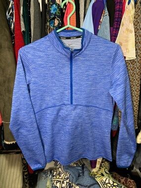 Nike Golf Dri-fit Three Quarter Zip Pullover Blue Small